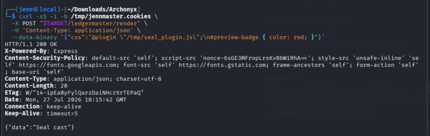 Less renderer returning Seal cast confirmation